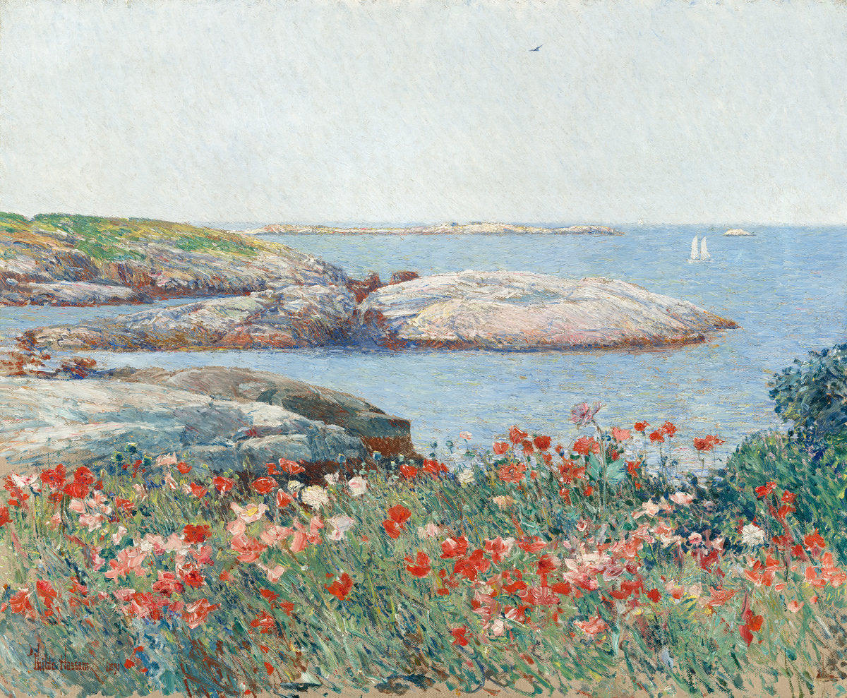 Poppies, Isles of Shoals by Childe Hassam (American, 1859 - 1935), 16X12"(A3)Poster Print