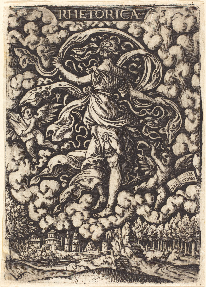 Rhetorica (Rhetoric) by Virgil Solis (German, 1514 - 1562), 16X12"(A3)Poster Print