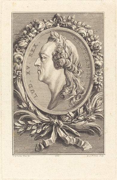 Louis XV by Benoît-Louis Prévost after Charles-Nicolas Cochin II (French, c. 1735 - 1804), 16X12"(A3)Poster Print