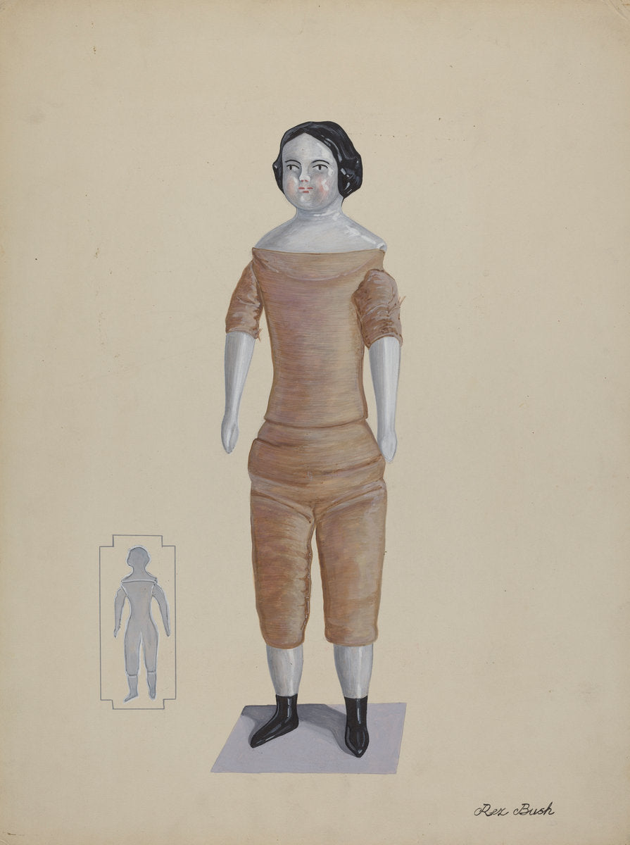 Doll - "Nancy Lou" by Rex F. Bush (American, active c. 1935), 16X12"(A3)Poster Print
