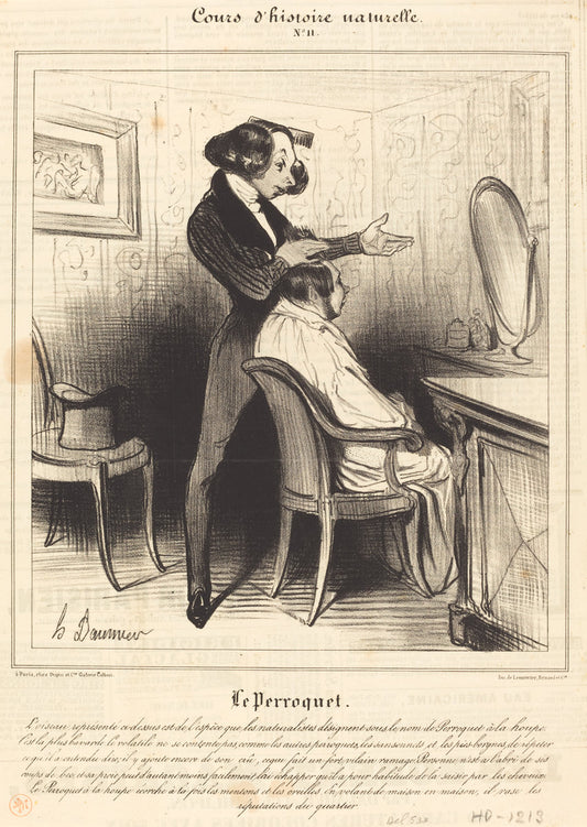 Le Perroquet by Honoré Daumier (French, 1808 - 1879), 16X12"(A3)Poster Print