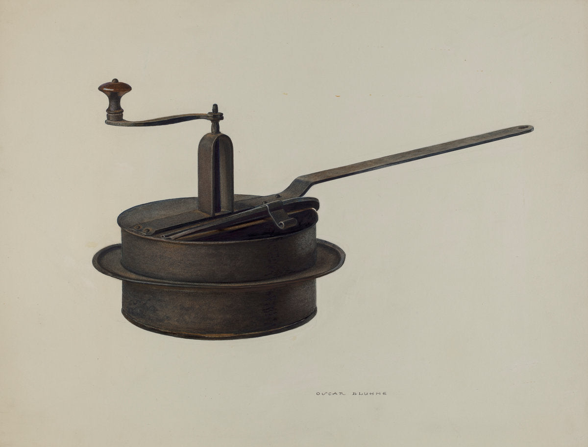 Popcorn Popper by Oscar Bluhme (American, active c. 1935), 16X12"(A3)Poster Print