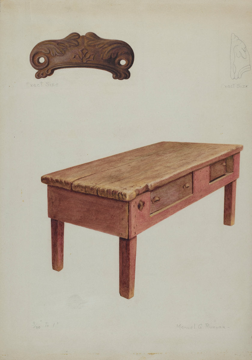 Tailor's Bench by Manuel G. Runyan (American, active c. 1935), 16X12"(A3)Poster Print