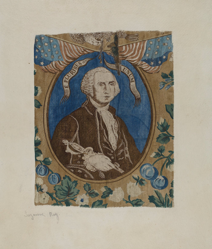 Portrait of George Washington by Suzanne Roy (American, active c. 1935), 16X12