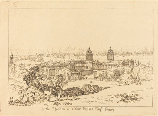 London from Greenwich by Joseph Mallord William Turner (British, 1775 - 1851), 16X12"(A3)Poster Print
