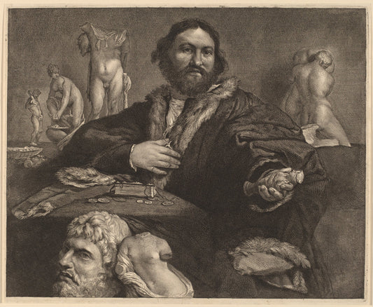 Andrea Odoni by Cornelis Visscher after Lorenzo Lotto (Dutch, 1629 - 1662), 16X12"(A3)Poster Print