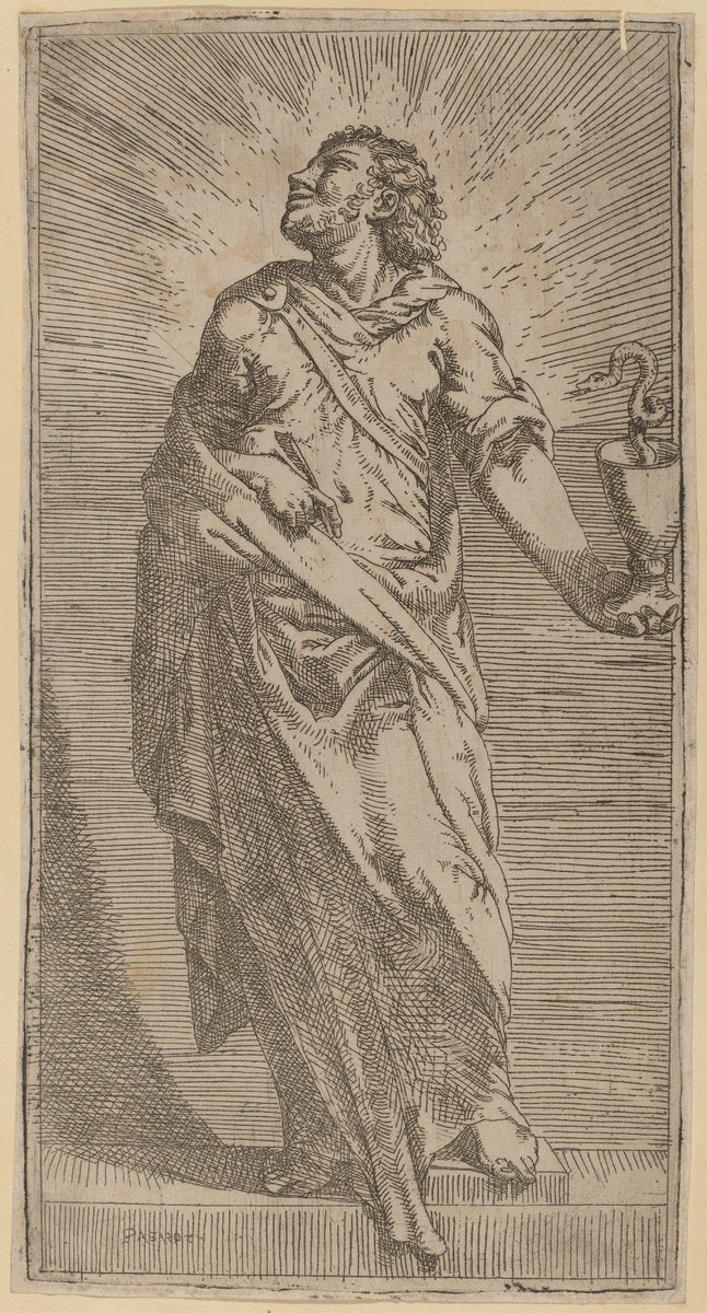 Saint John the Evangelist by Bartolomeo Passarotti (Italian, 1529 - 1592), 16X12"(A3)Poster Print