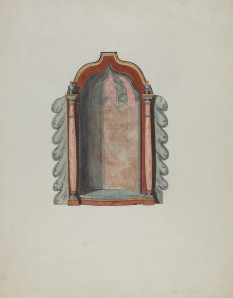 Shrine for statuette by Albert Pratt (American, active c. 1935), 16X12"(A3)Poster Print