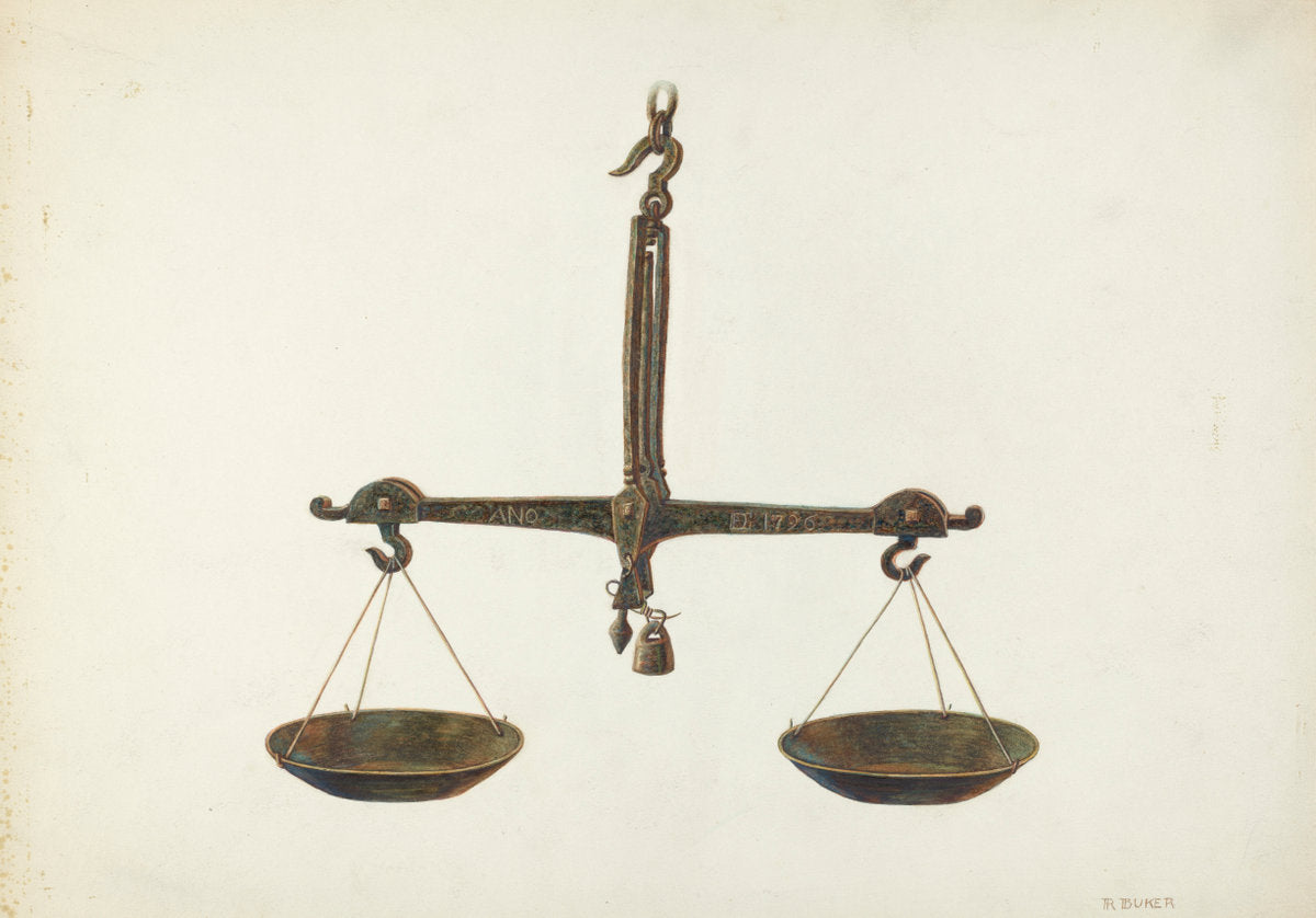 Balance Scales by Ruth Buker (American, active c. 1935), 16X12"(A3)Poster Print