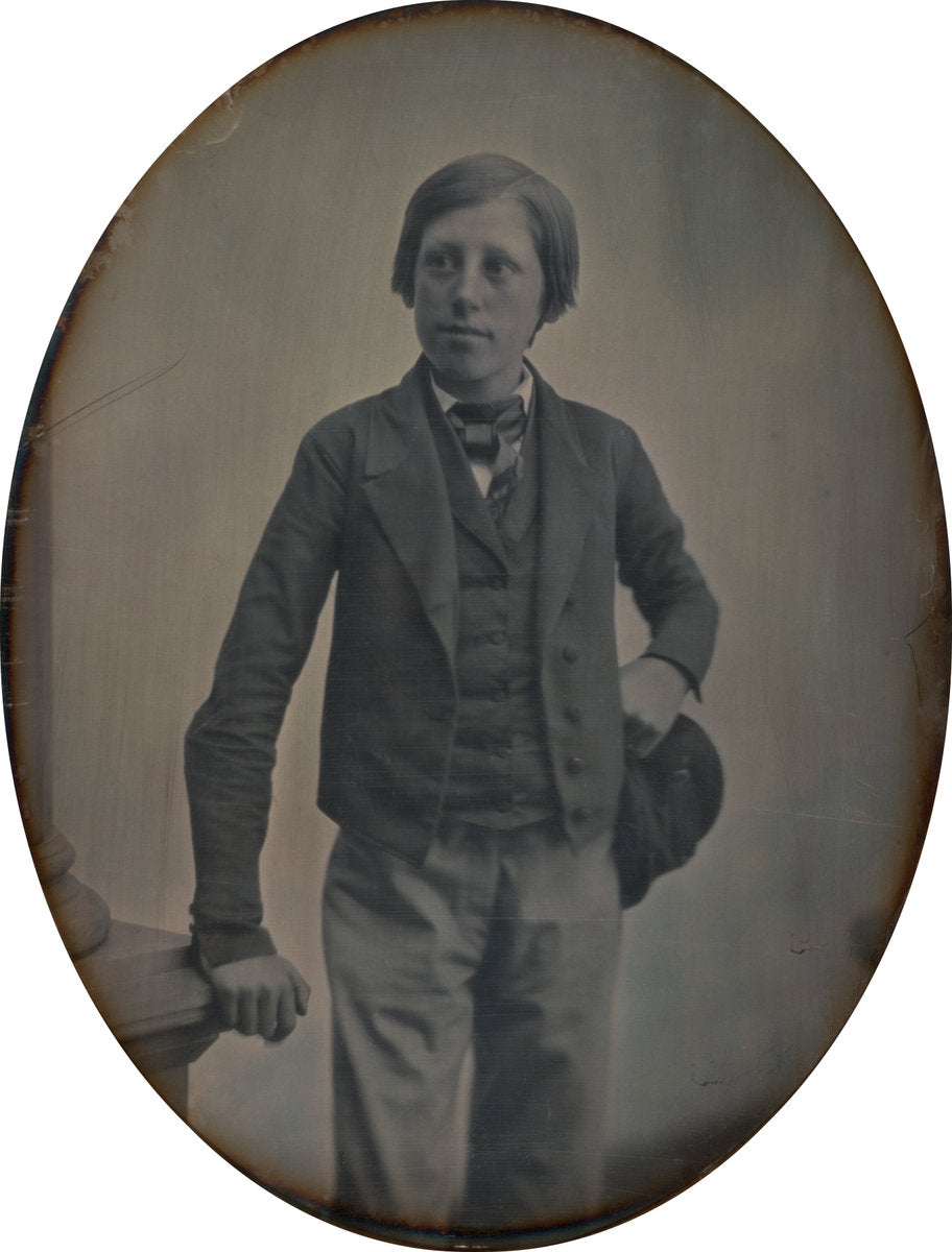 Portrait of a Boy by Albert Sands Southworth and Josiah Johnson Hawes (American, 1811 - 1894), 16X12"(A3)Poster Print