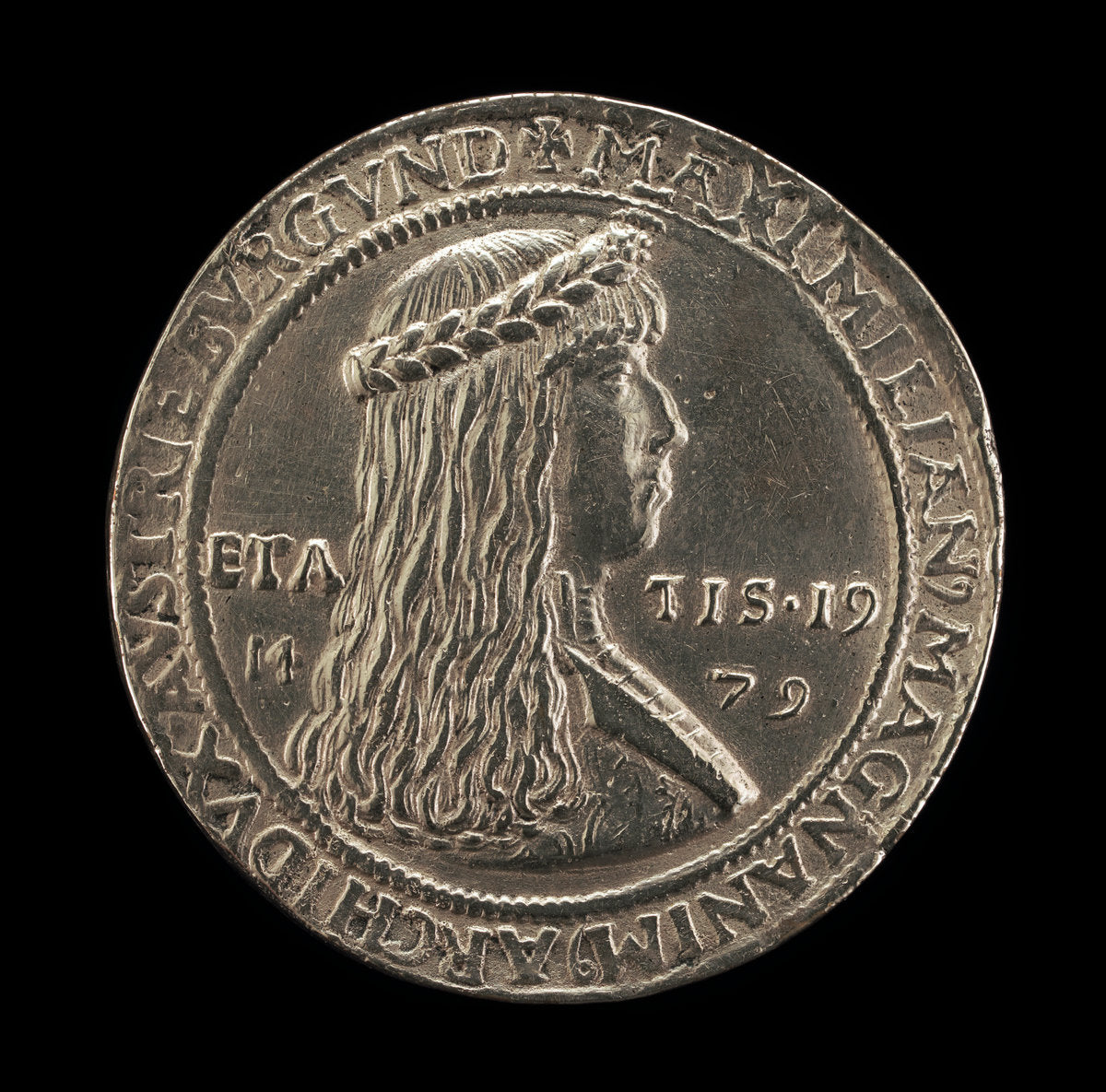 1500 or after by German or Austrian 16th Century (Maximilian I, 1459-1519, Archduke of Austria, Holy Roman Emperor 1494 [obverse]), 16X12"(A3)Poster Print