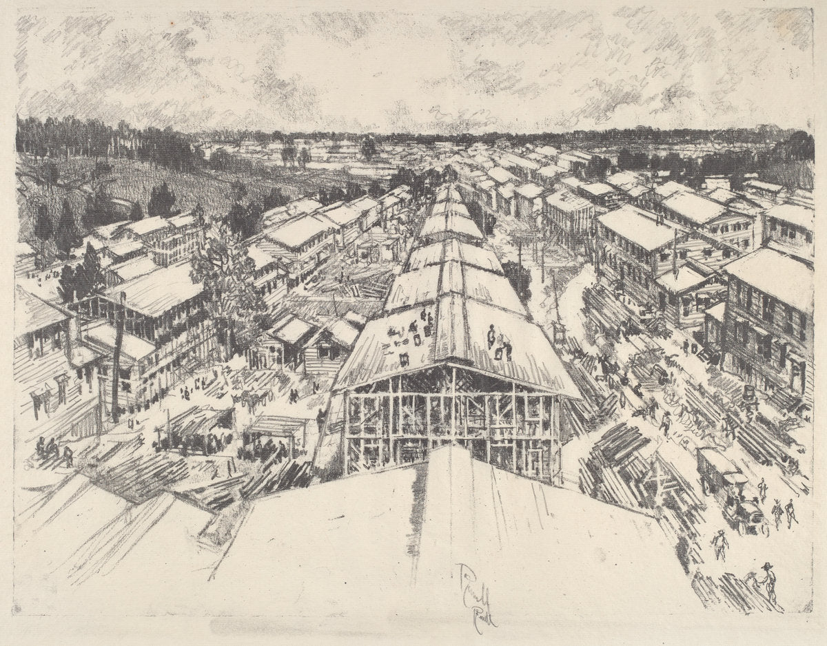 The Camp, the New Architecture by Joseph Pennell (American, 1857 - 1926), 16X12"(A3)Poster Print