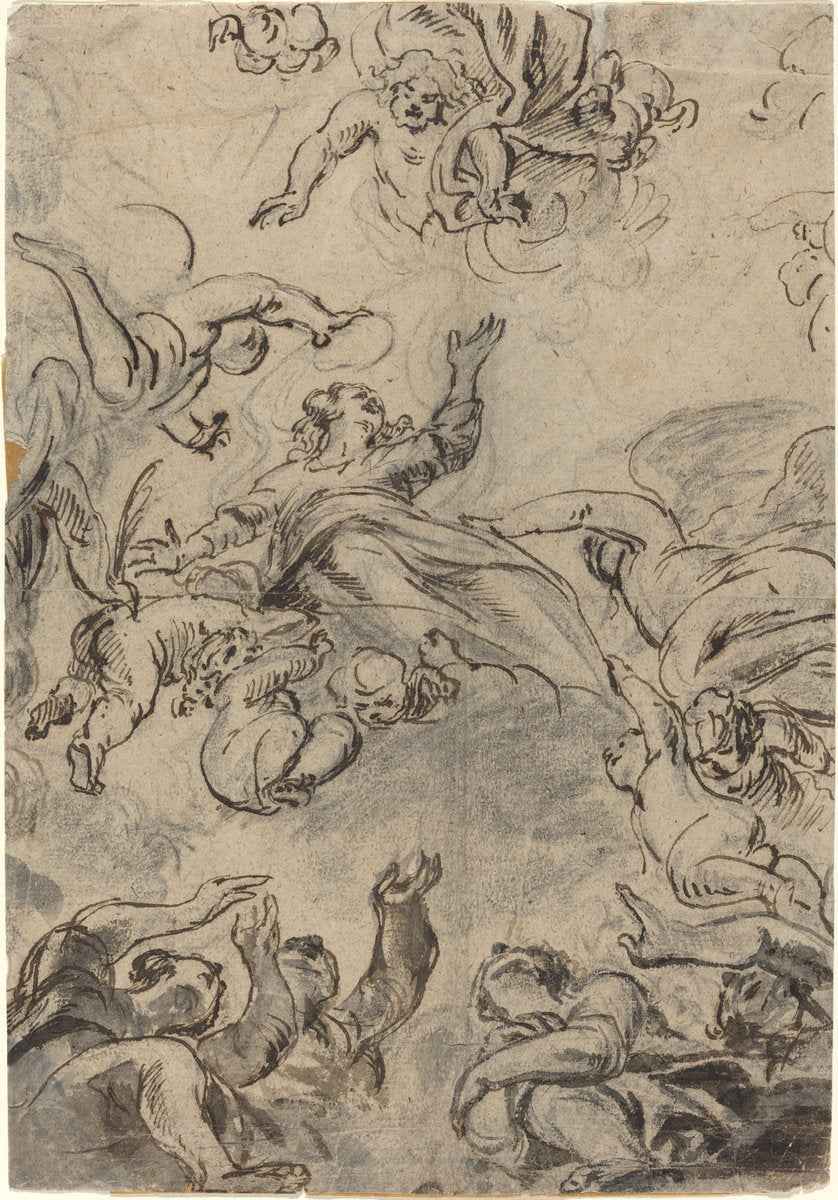 mid 17th century by Netherlandish 17th Century (The Assumption of the Virgin), 16X12"(A3)Poster Print