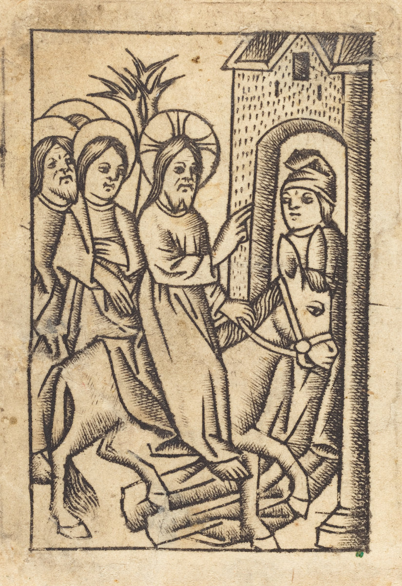 Christ's Entry into Jerusalem [left] by Master of St. Erasmus (German, active c. 1450/1470), 16X12"(A3)Poster Print