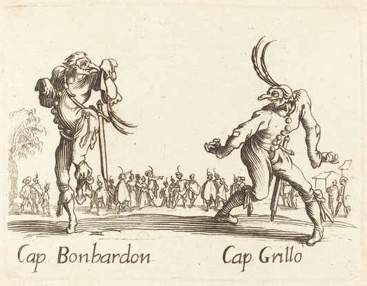 etching by after Jacques Callot (Cap. Bonbardon and Cap. Grillo), 16X12"(A3)Poster Print
