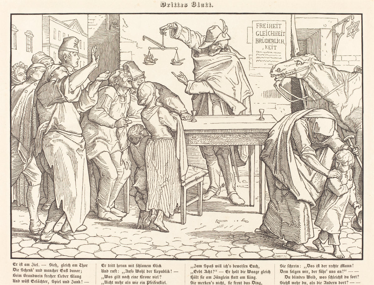 Auch ein Todtentanz III by Alfred Rethel (German, 1816 - 1859), 16X12"(A3)Poster Print