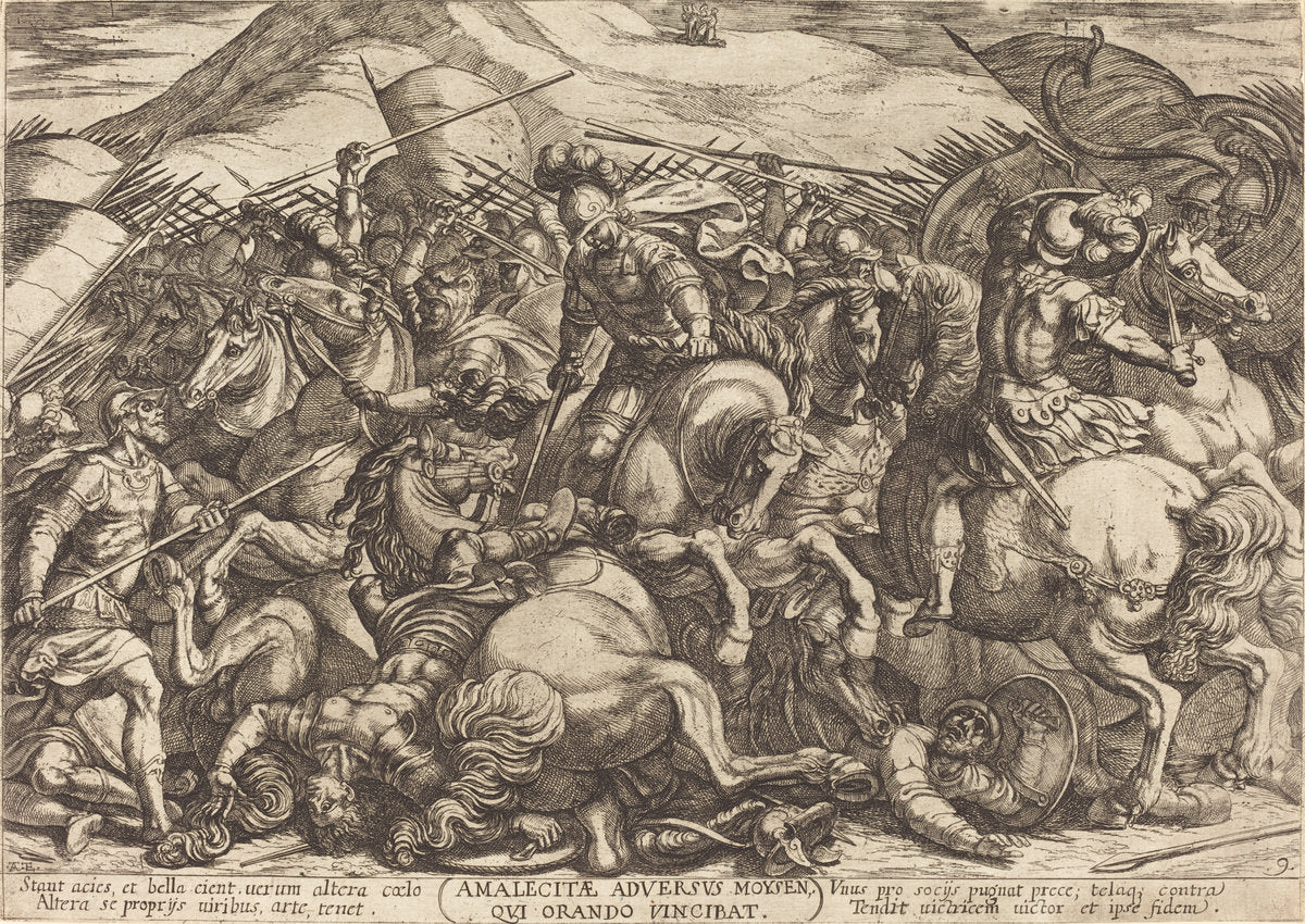 The Defeat of the Amalikits by the Hebrews by Antonio Tempesta (Florentine, 1555 - 1630), 16X12"(A3)Poster Print