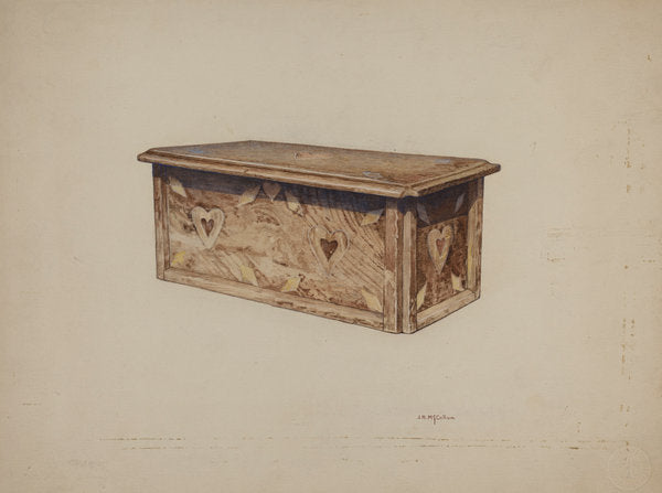 Pa. German Box by J. Herman McCollum (American, active c. 1935), 16X12"(A3)Poster Print