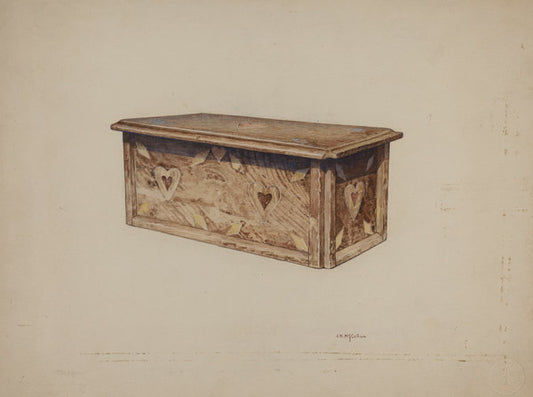 Pa. German Box by J. Herman McCollum (American, active c. 1935), 16X12"(A3)Poster Print