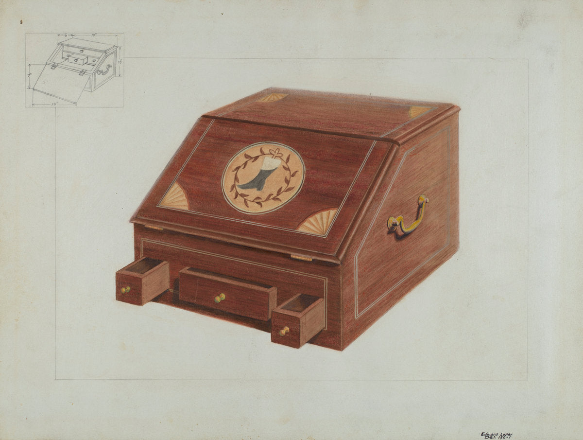 Portable Secretary by Edward L. Loper (American, born 1916), 16X12"(A3)Poster Print