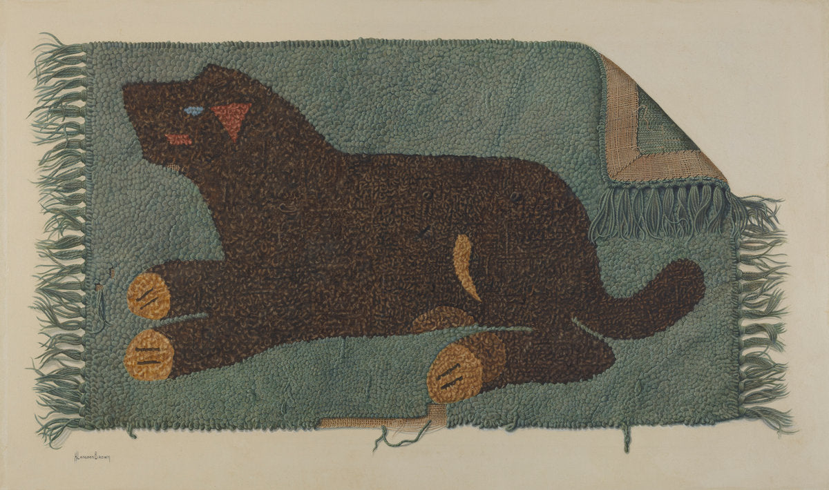 Hooked Rug by H. Langden Brown (American, active c. 1935), 16X12"(A3)Poster Print