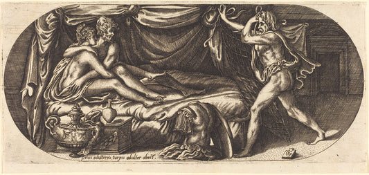 Mars and Venus Surprised by Vulcan by Georges Reverdy (French, active 1531 - active 1564/1570), 16X12"(A3)Poster Print