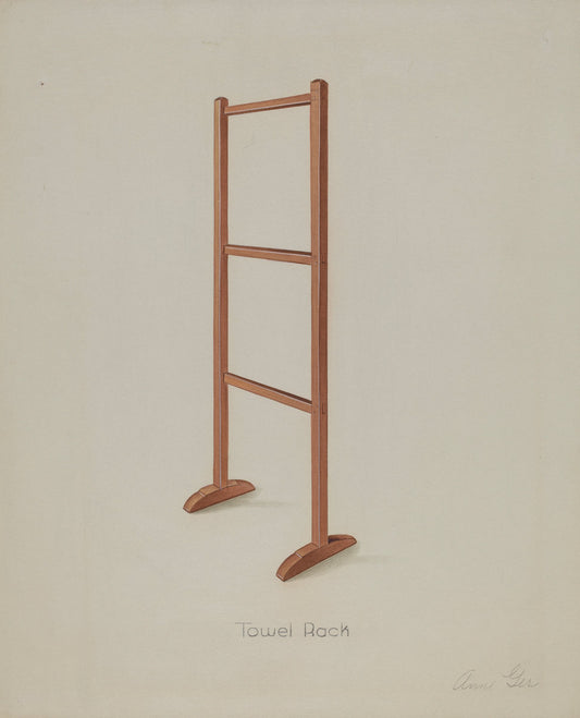 Shaker Towel Rack by Anne Ger (American, active c. 1935), 16X12"(A3)Poster Print