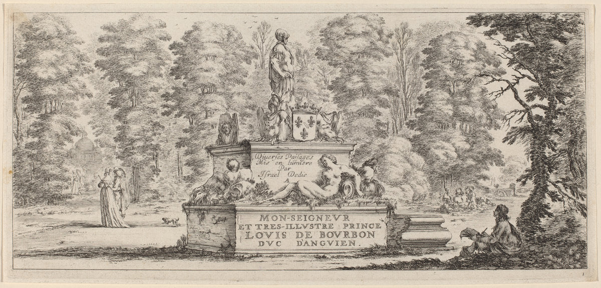Title Page for "Divers paysages" by Stefano Della Bella (Italian, 1610 - 1664), 16X12"(A3)Poster Print