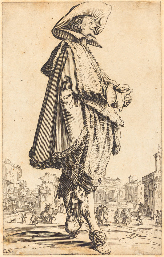 Noble Man with Folded Hands by Jacques Callot (French, 1592 - 1635), 16X12"(A3)Poster Print