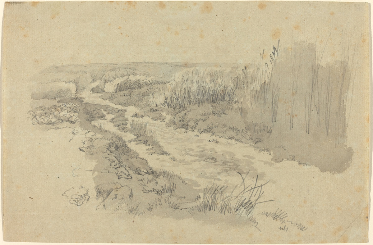 A Path through Fields near Leipzig by Carl Gustav Carus (German, 1789 - 1869), 16X12"(A3)Poster Print