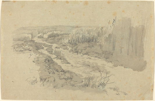 A Path through Fields near Leipzig by Carl Gustav Carus (German, 1789 - 1869), 16X12"(A3)Poster Print