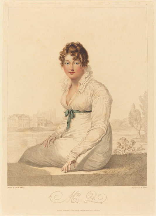 Mrs. Q. by William Blake after François Huet (British, 1757 - 1827), 16X12"(A3)Poster Print