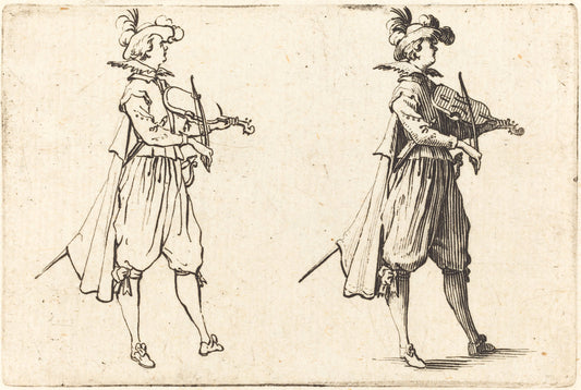 Violinist by Jacques Callot (French, 1592 - 1635), 16X12"(A3)Poster Print