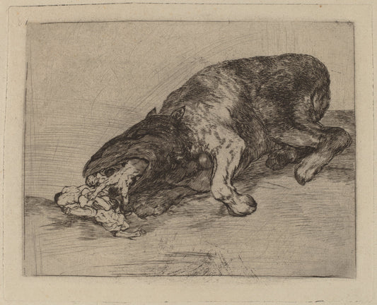 Fiero monstruo! (Fierce Monster!) by Francisco de Goya (Spanish, 1746 - 1828), 16X12"(A3)Poster Print