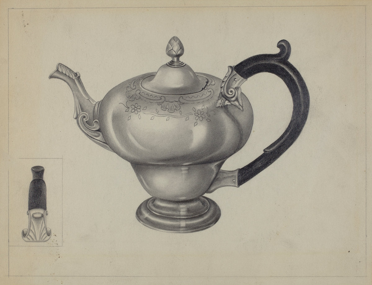 Silver Teapot by Aaron Fastovsky (American, active c. 1935), 16X12"(A3)Poster Print