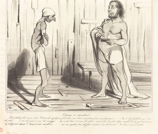 L'homme in naturalibus by Honoré Daumier (French, 1808 - 1879), 16X12"(A3)Poster Print