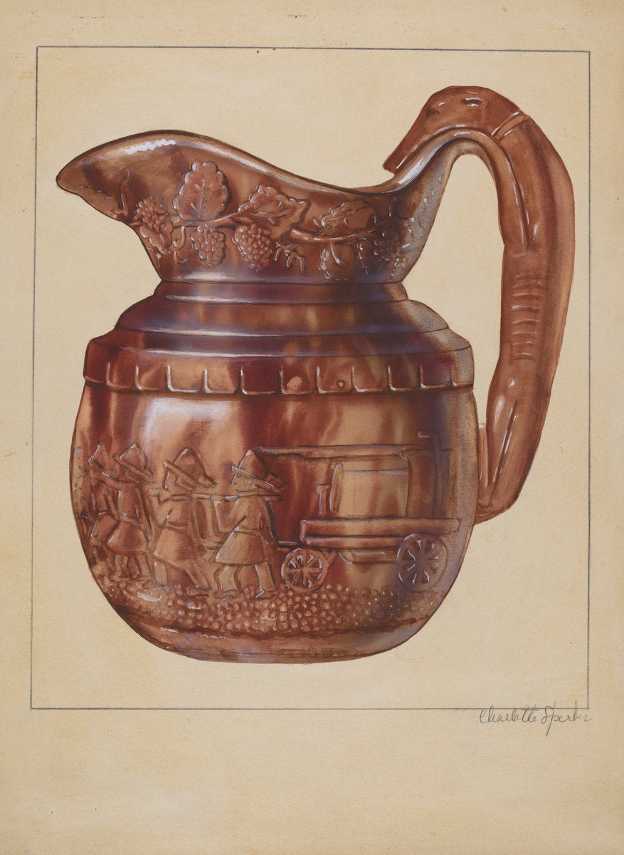 Pitcher by Charlotte Sperber (American, active c. 1935), 16X12"(A3)Poster Print