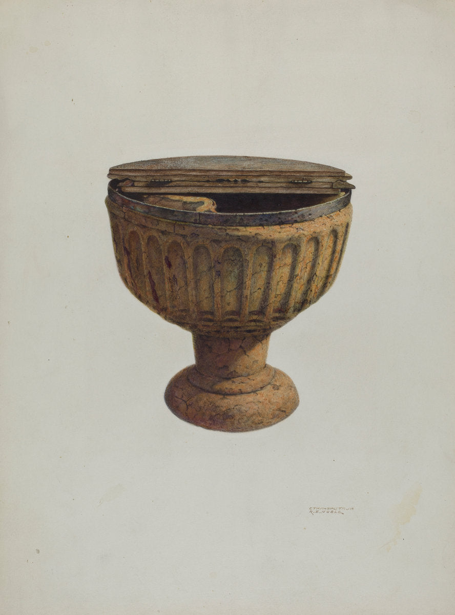 Baptismal Font by Raymond E. Noble and Gerald Transpota (American, active c. 1935), 16X12"(A3)Poster Print