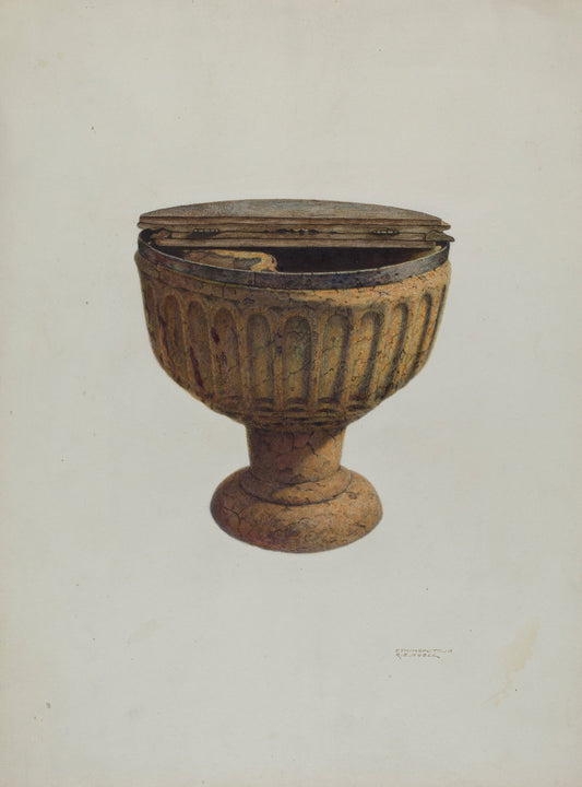 Baptismal Font by Raymond E. Noble and Gerald Transpota (American, active c. 1935), 16X12"(A3)Poster Print