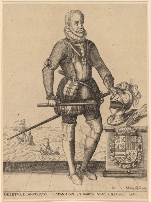 Philip II, King of Spain by Christoffel van Sichem I (Dutch, c. 1546 - 1624), 16X12"(A3)Poster Print