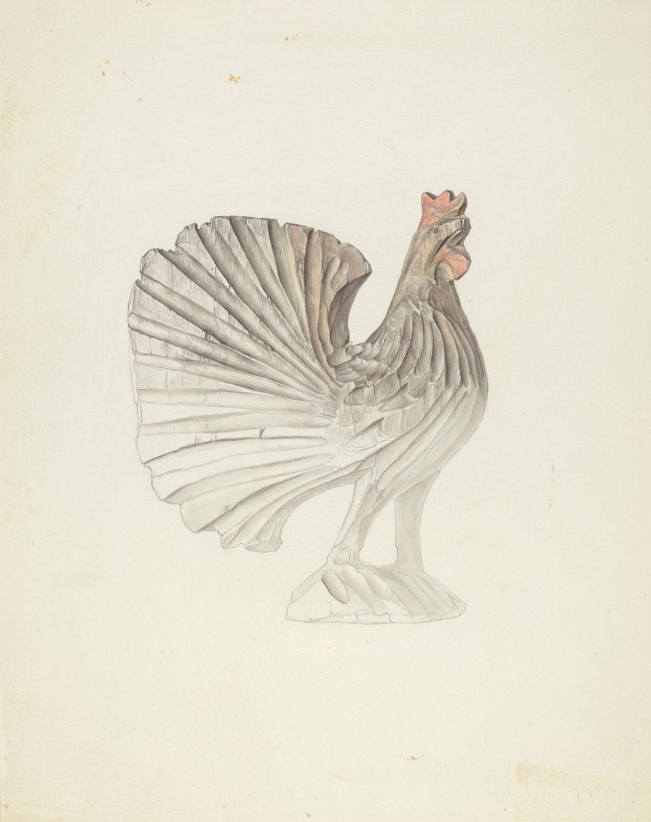 Rooster by Elisabeth Fulda and Frank Budash (American, active c. 1935), 16X12"(A3)Poster Print