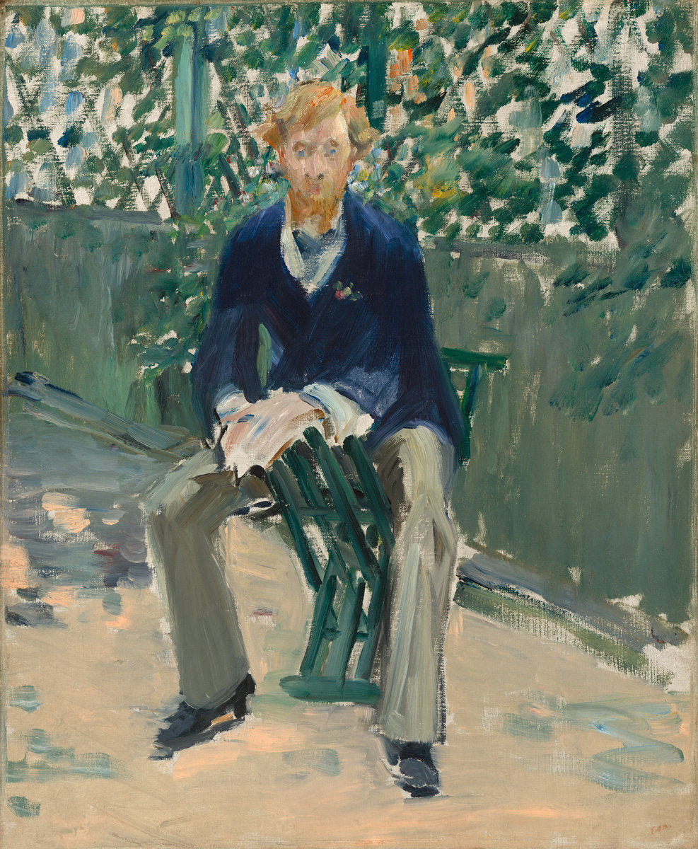 George Moore in the Artist's Garden by Edouard Manet (French, 1832 - 1883), 16X12"(A3)Poster Print