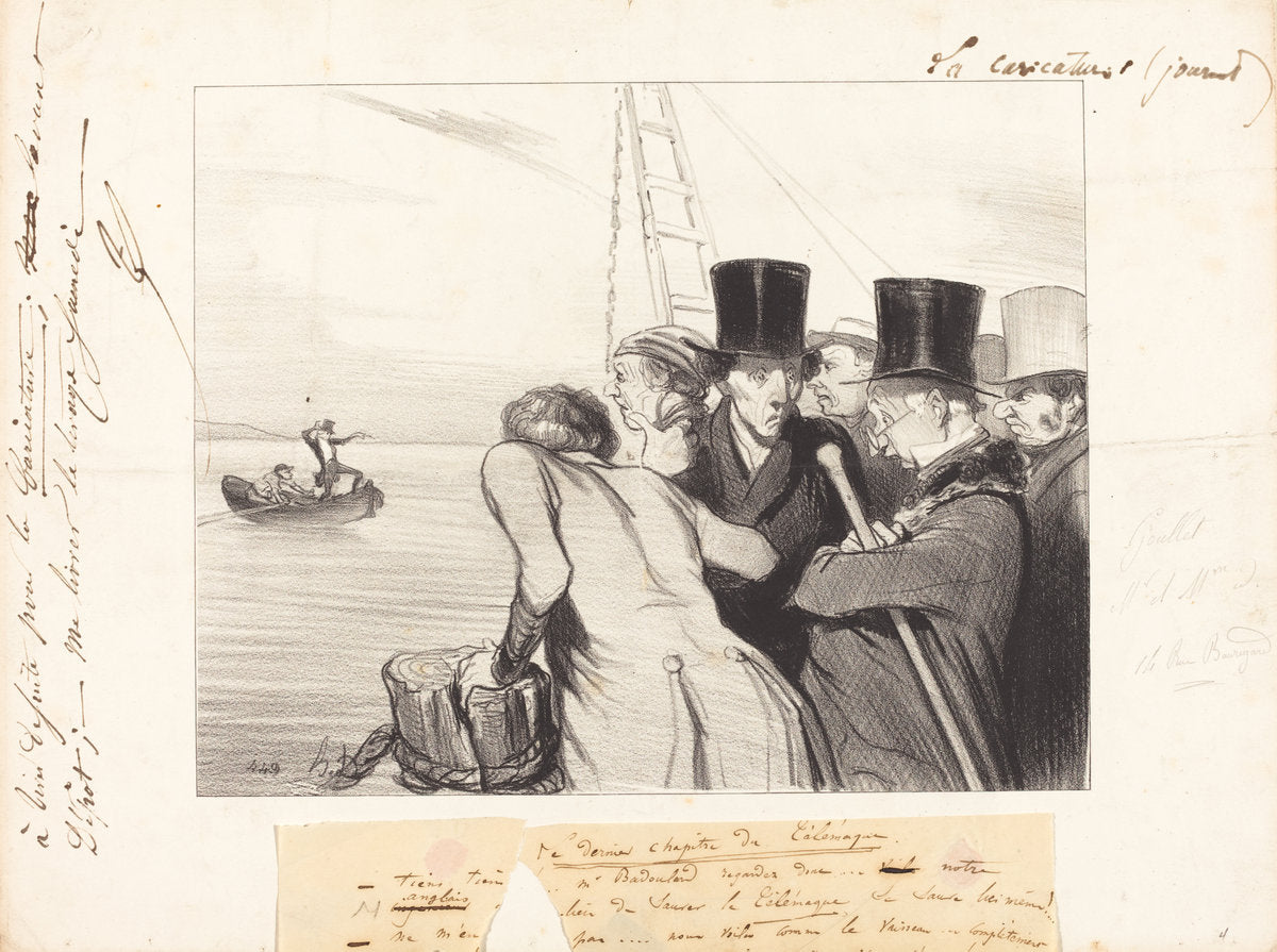 Le Dernier du Télémaque by Honoré Daumier (French, 1808 - 1879), 16X12"(A3)Poster Print