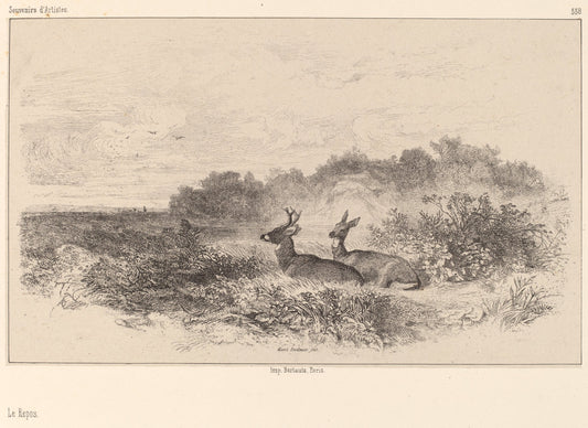 Le Repos by Karl Bodmer (Swiss, 1809 - 1893), 16X12"(A3)Poster Print