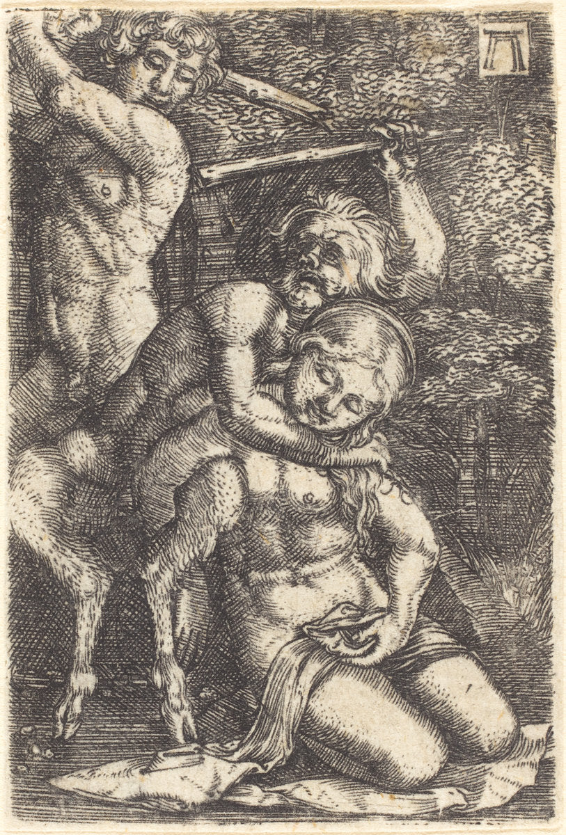 Two Satyrs Fighting about a Nymph by Albrecht Altdorfer (German, 1480 or before - 1538), 16X12"(A3)Poster Print