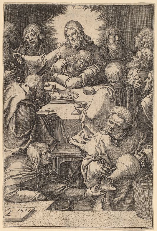 The Last Supper by Lucas van Leyden (Netherlandish, 1489/1494 - 1533), 16X12"(A3)Poster Print