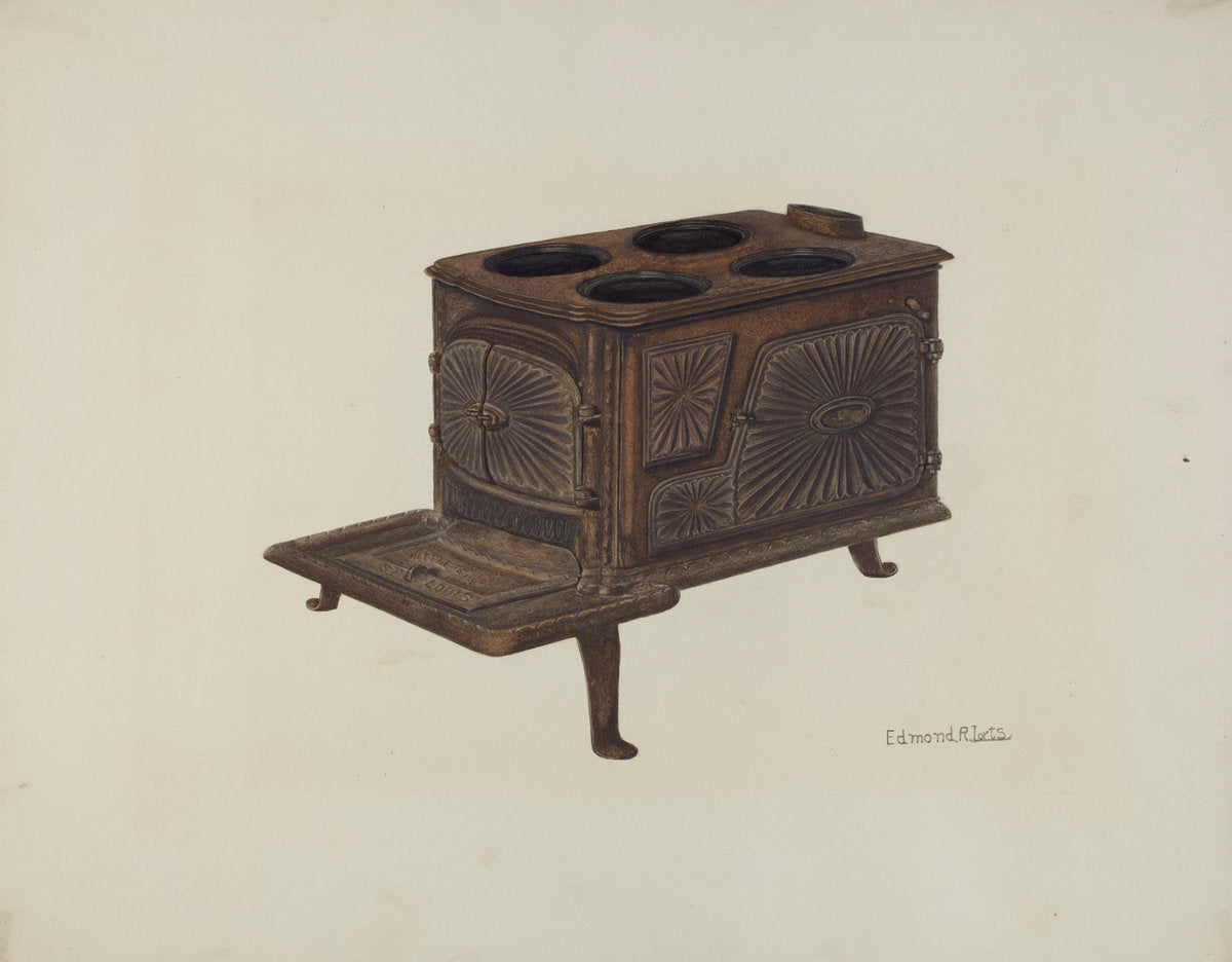 Cast Iron Toy Stove by Edmond Lorts (American, active c. 1935), 16X12"(A3)Poster Print