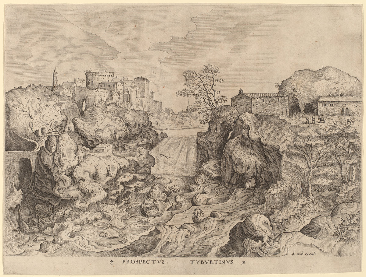 Prospectus Tyburtinus (View of the Tibur) by Johannes and Lucas van Doetechum after Pieter Bruegel the Elder (Dutch, died 1605), 16X12"(A3)Poster Print