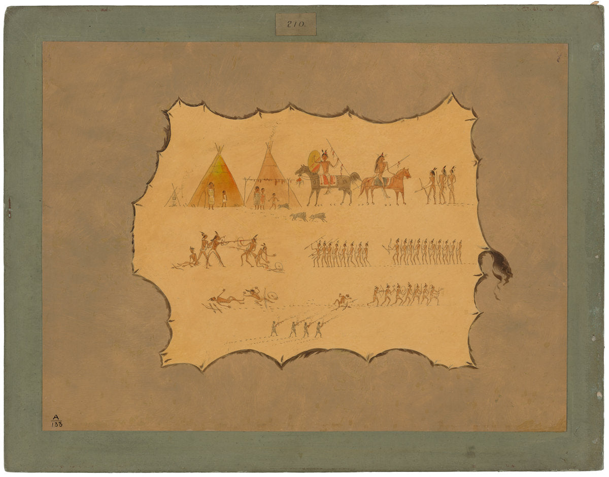 Facsimile of a Cheyenne Robe by George Catlin (American, 1796 - 1872), 16X12"(A3)Poster Print