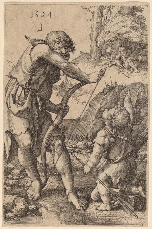 Lamech and Cain by Lucas van Leyden (Netherlandish, 1489/1494 - 1533), 16X12"(A3)Poster Print
